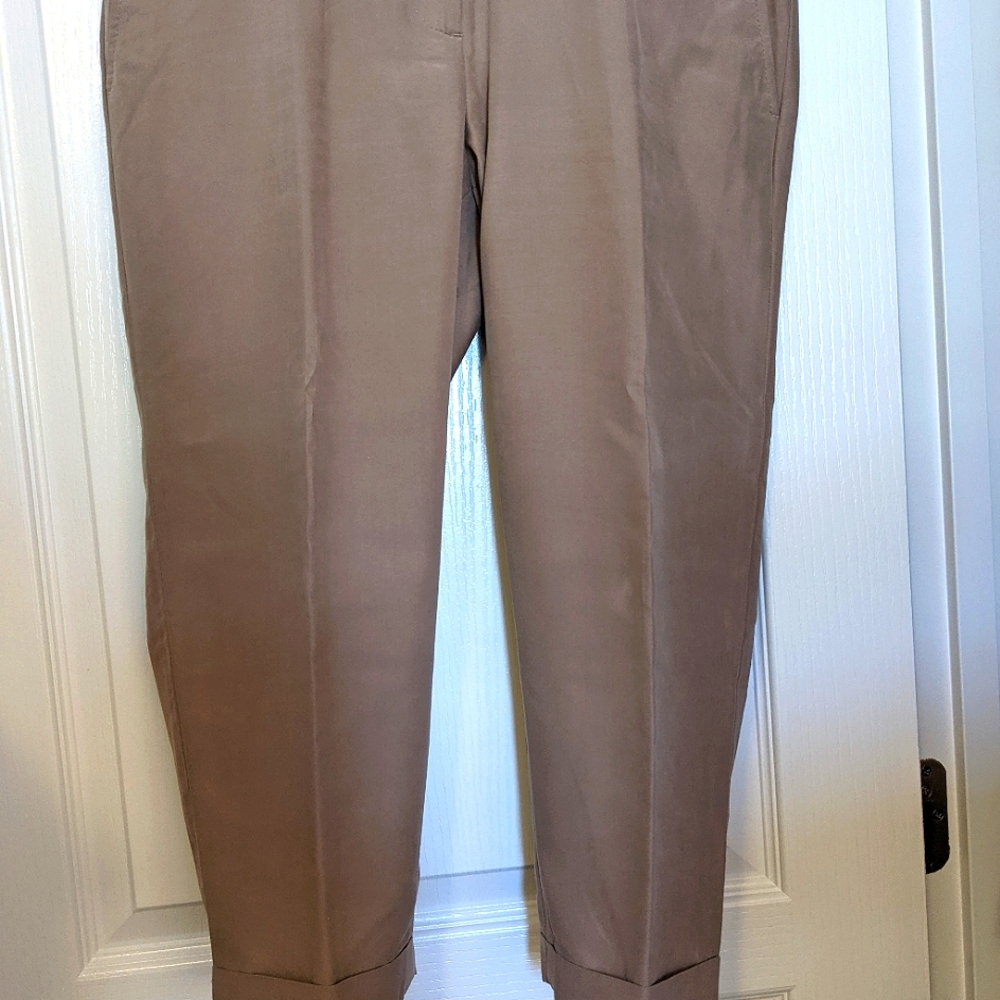 Ann Taylor Loft Cropped Tan Pants- Size 10P